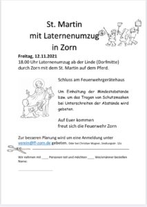 St. Martin mit Laternenumzug @ Linde Zorn